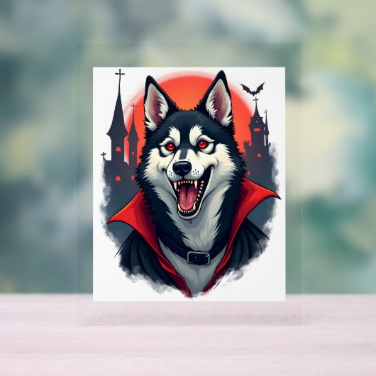 Vampire Husky Bite Acryl Bord (Neutraal)