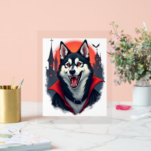 Vampire Husky Bite Acryl Bord (Huwelijk)