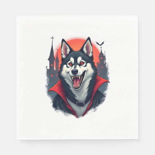 Vampire Husky Bite Servet (Voorkant)