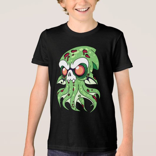 Vampire Inktvis Zombie Tri-Blend Shirt (Voorkant)