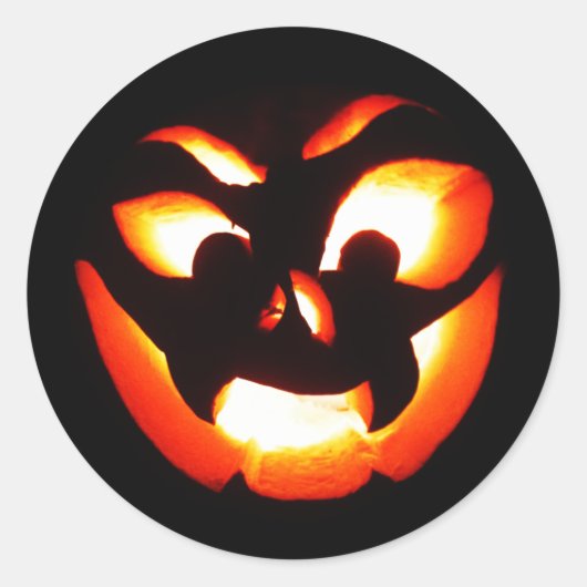 Vampire Jack-O-Lantern Ronde Sticker (Voorkant)