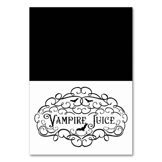 Vampire Juice Elegant Halloween Food Tent Kaart (Voorkant)