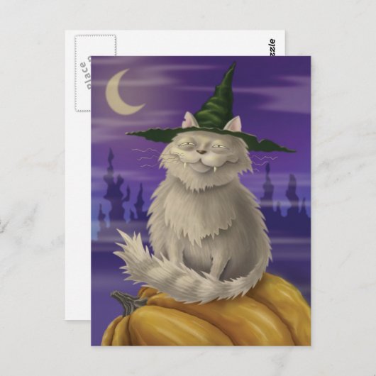 Vampire Kat Briefkaart (Voorkant / Achterkant)