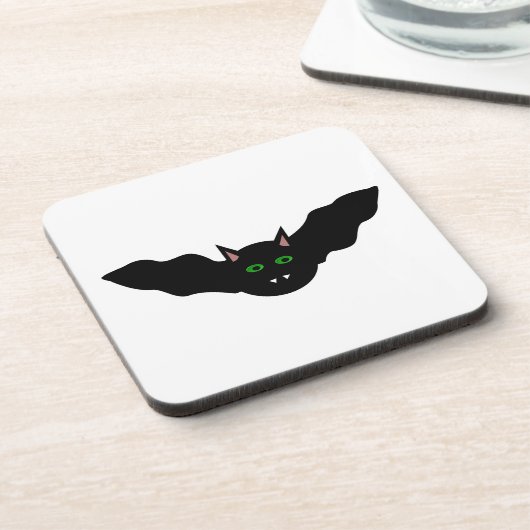 Vampire kat faced Bat Halloween Onderzetter (Linkerzijde)