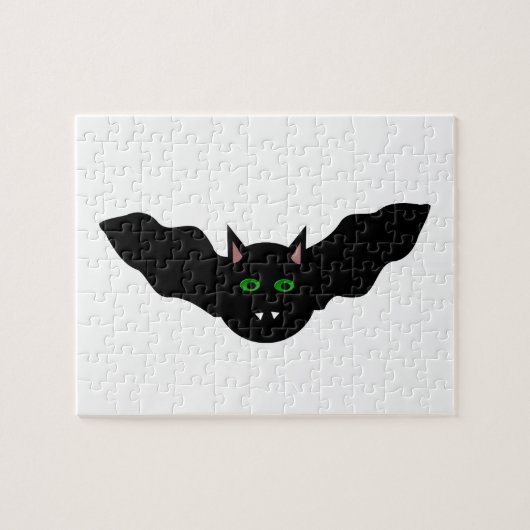 Vampire kat faced Bat Halloween Puzzle Legpuzzel (Horizontaal)