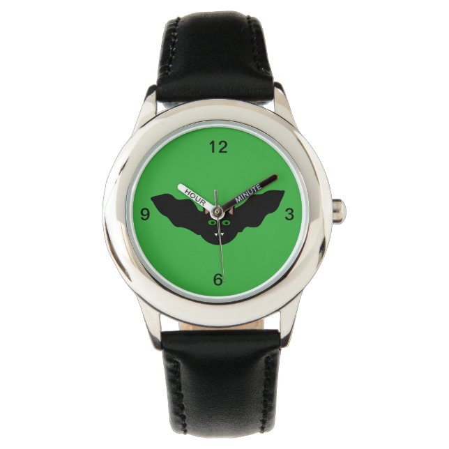 Vampire kat faced Bat Halloween Watch Horloge (Voorkant)