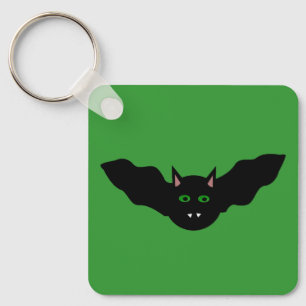 Vampire Kat Gezicht Vleermuis Halloween Aangepast Sleutelhanger