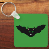 Vampire Kat Gezicht Vleermuis Halloween Aangepast Sleutelhanger (Voorkant)