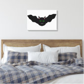 Vampire Kat Gezicht Vleermuis Halloween Canvas Pri Afdruk (Insitu (Slaapkamer))