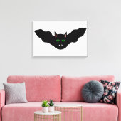 Vampire Kat Gezicht Vleermuis Halloween Canvas Pri Afdruk (Insitu (Woonkamer))