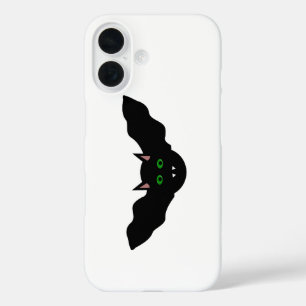 Vampire Kat Gezicht Vleermuis Halloween iPhone 16 Hoesje