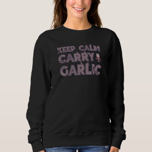 Vampire Keep Calm Carry Garlic Halloween Women Boy Trui