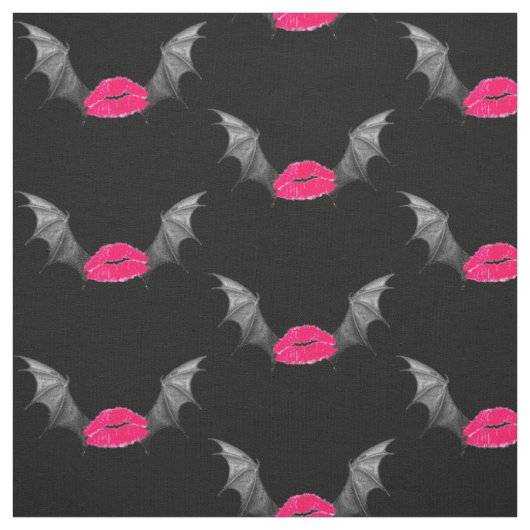 Vampire Kiss Demon Wing Gothic Art Stof (Swatch)