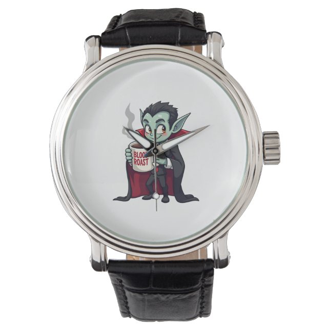 Vampire koffieliefhebber � enge latteshirt horloge (Voorkant)