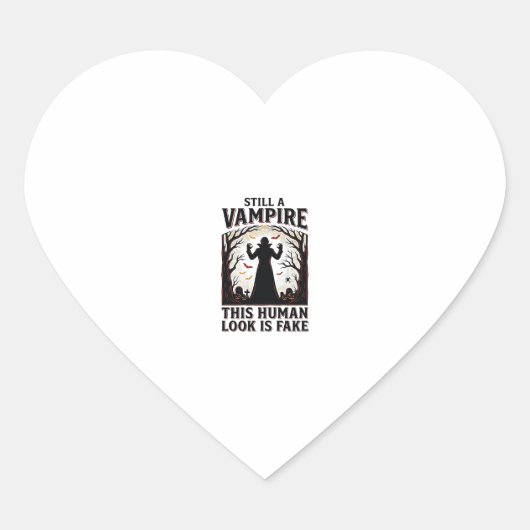 Vampire kostuum shirt grappig Halloween menselijke Hart Sticker (Voorkant)
