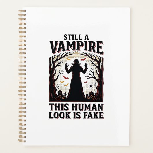 Vampire kostuum shirt grappig Halloween menselijke Planner (Voorkant)