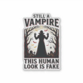 Vampire kostuum shirt grappig Halloween menselijke Sticker (Voorkant)
