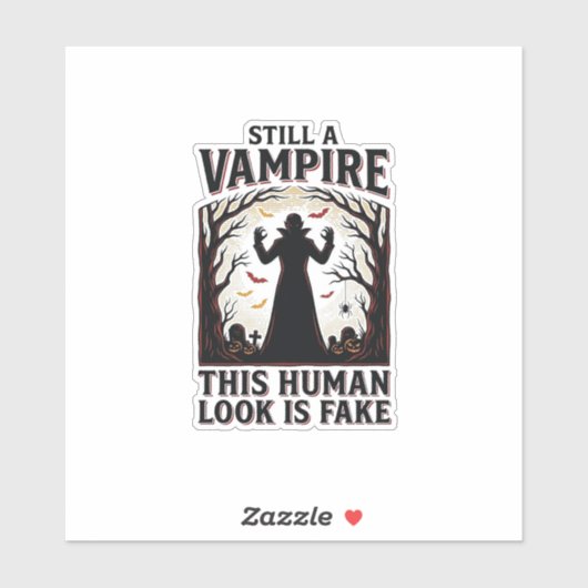Vampire kostuum shirt grappig Halloween menselijke Sticker (Vel)