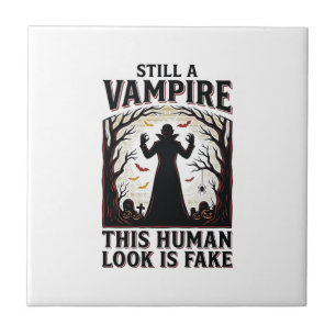 Vampire kostuum shirt grappig Halloween menselijke Tegeltje