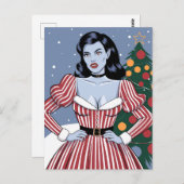 Vampire Lady Christmas Briefkaart (Voorkant / Achterkant)