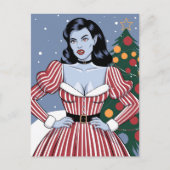 Vampire Lady Christmas Briefkaart (Voorkant)