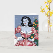 Vampire Lady Christmas Kaart (Gele Bloem)