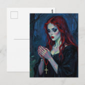 Vampire Lady With Rosary Briefkaart (Voorkant / Achterkant)