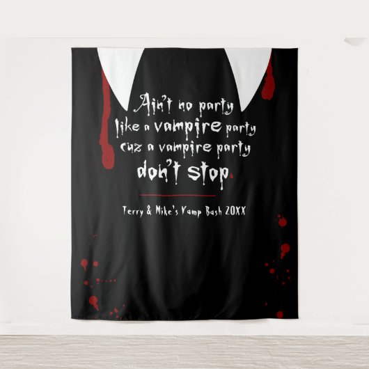 Vampire Lair Party Stop niet met Halloween Backdro Wandkleed (Voorkant)