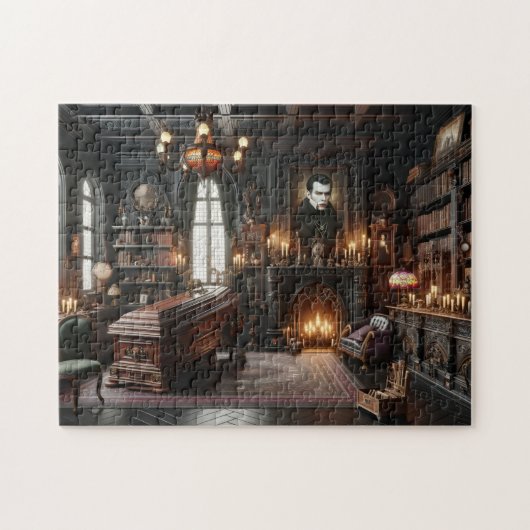 Vampire Library Gothic Home Decor Legpuzzel (Horizontaal)