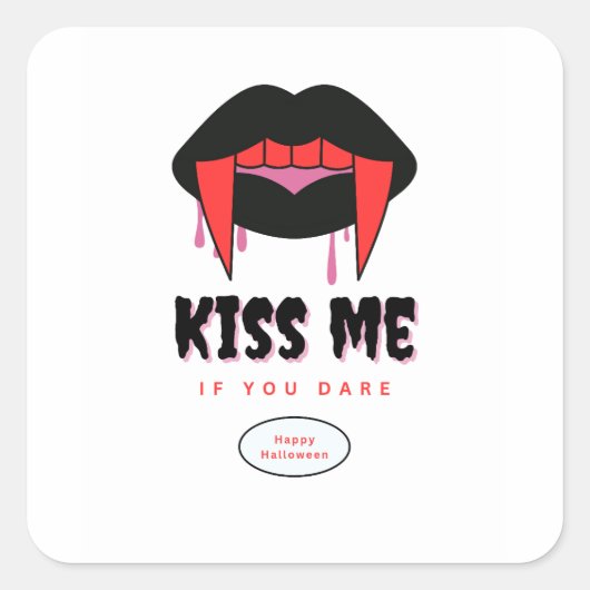 Vampire Lippen Halloween Kus Me Sticker (Voorkant)