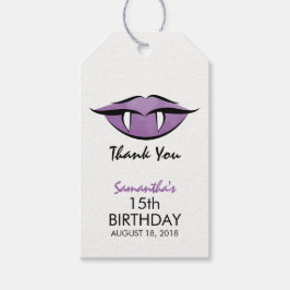 Vampire Lips Gothic Birthday Dank je Label Cadeaulabel