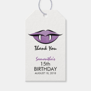 Vampire Lips Gothic Birthday Dank je Label Cadeaulabel