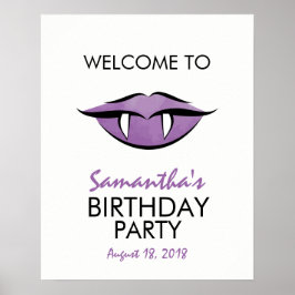 Vampire Lips Gothic Birthday Party Welkomstteken Poster