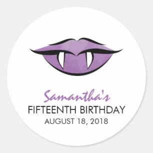 Vampire Lips Gothic Birthday Sticker
