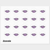 Vampire Lips Gothic Halloween Birthday Round Stick Ronde Sticker (Vel)