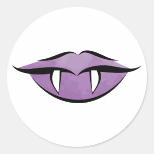 Vampire Lips Gothic Halloween Birthday Round Stick Ronde Sticker