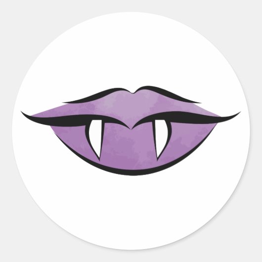 Vampire Lips Gothic Halloween Birthday Round Stick Ronde Sticker (Voorkant)