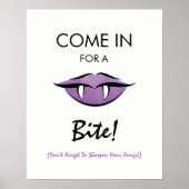 Vampire Lips Gothic Halloween Party Welcome Sign Poster (Voorkant)