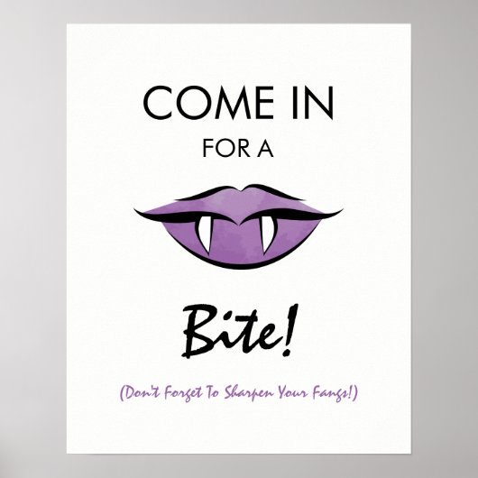 Vampire Lips Gothic Halloween Party Welcome Sign Poster (Voorkant)