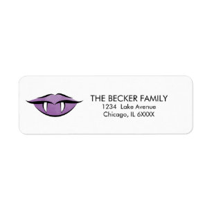 Vampire Lips Gothic Halloween Return Address Label