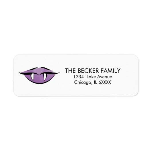 Vampire Lips Gothic Halloween Return Address Label (Voorkant)