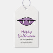 Vampire Lips Gothic Happy Halloween Gift Label Cadeaulabel (Voorkant)