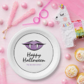 Vampire Lips Gothic Happy Halloween Paper Borden Papieren Bordje (Feest)