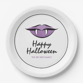 Vampire Lips Gothic Happy Halloween Paper Borden Papieren Bordje