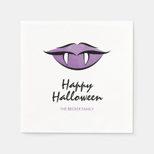 Vampire Lips Gothic Happy Halloween Paper Napkins Servetten (Voorkant)