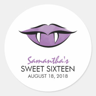 Vampire Lips Gothic Sweet Sixteen Birthday Sticker