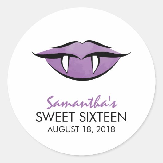 Vampire Lips Gothic Sweet Sixteen Birthday Sticker (Voorkant)