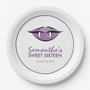 Vampire Lips Gothic Sweet Sixteen-Borden Papieren Bordje