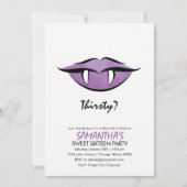 Vampire Lips Gothic Sweet Sixteen Invitation Kaart (Voorkant)