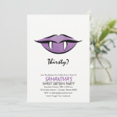 Vampire Lips Gothic Sweet Sixteen Invitation Kaart (Staand voorkant)